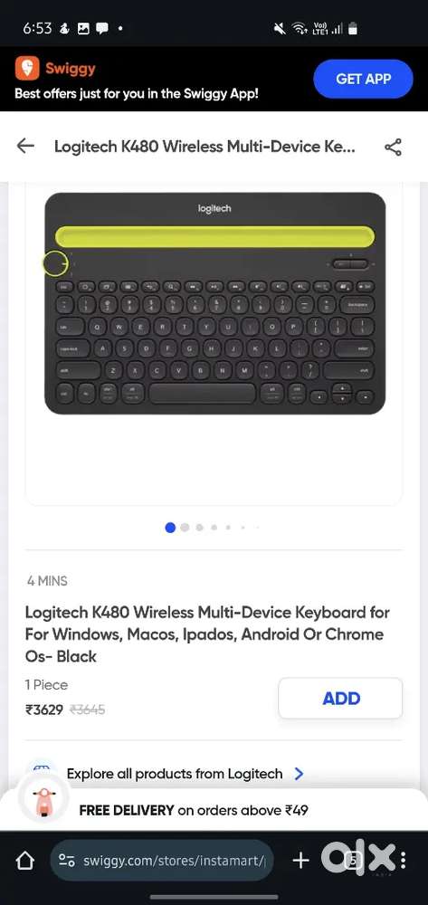 Logitech k480 keyboard android and iOS apple