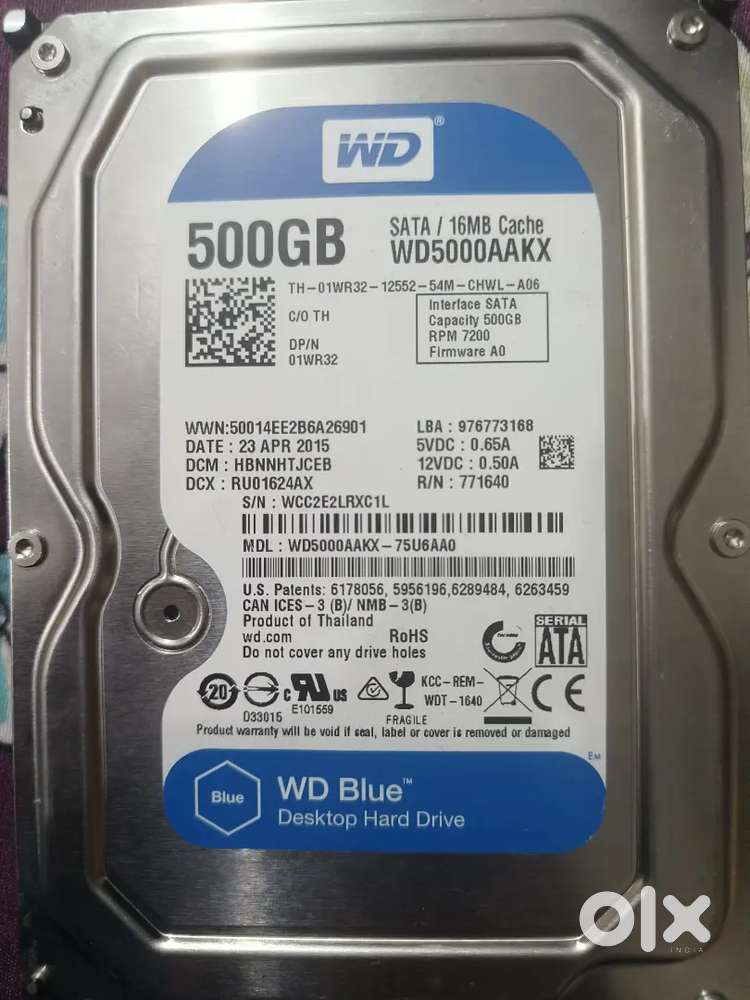 WD BLUE DESTOP HARD DRIVE 500GB