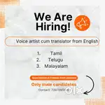 Hiring translator cum Voice over artist