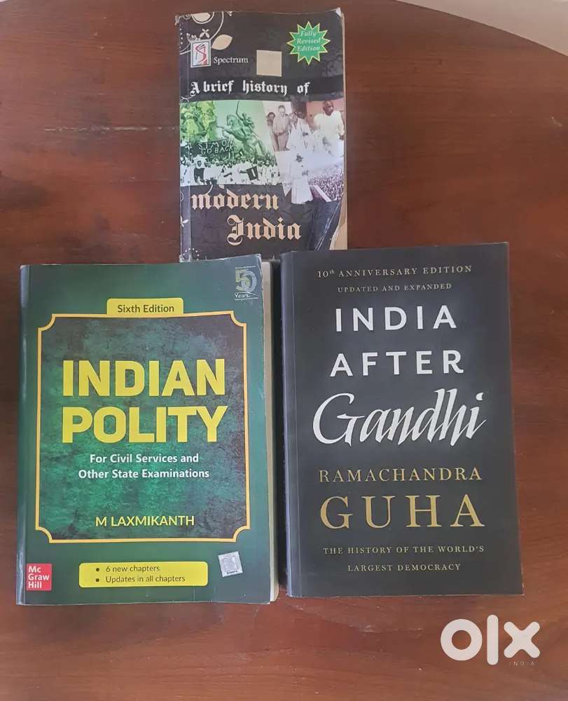INDIAN POLITY BY LAXMIKANTH, SPECTRUM MODERN INDIA,INDIAN AFTER GANDHI