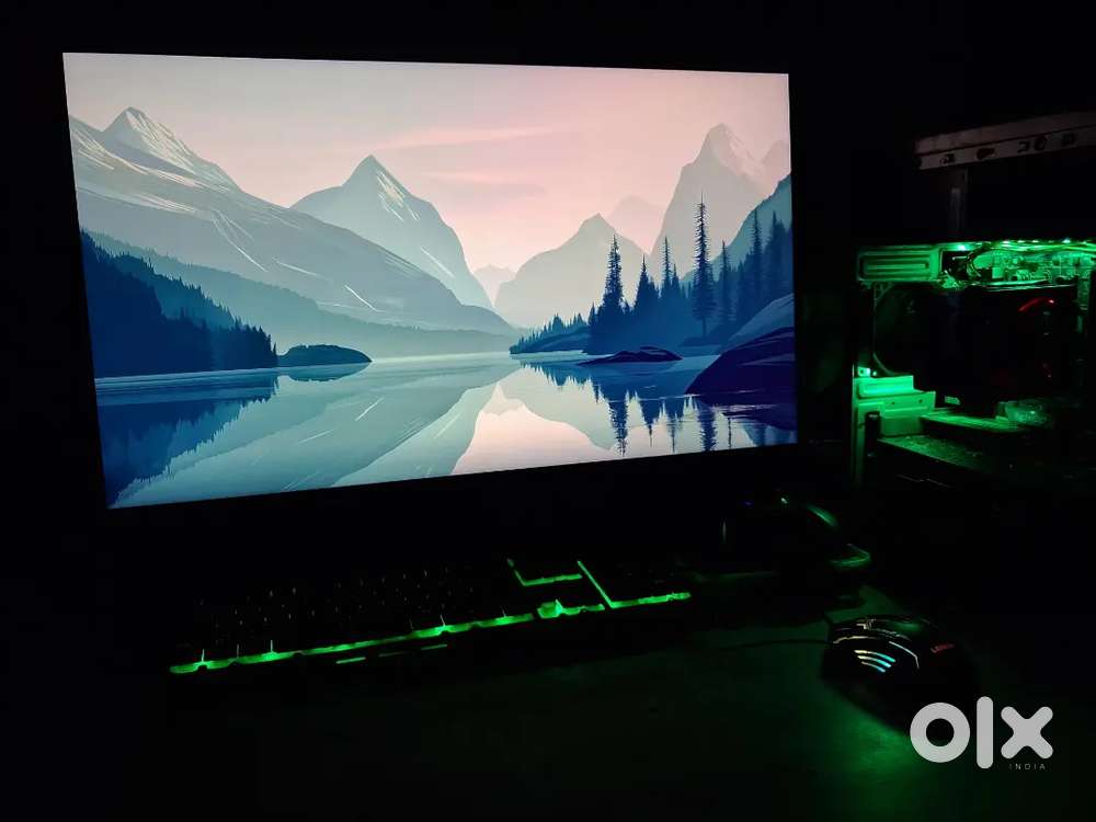 Full gaming setup with monitor and graphics card