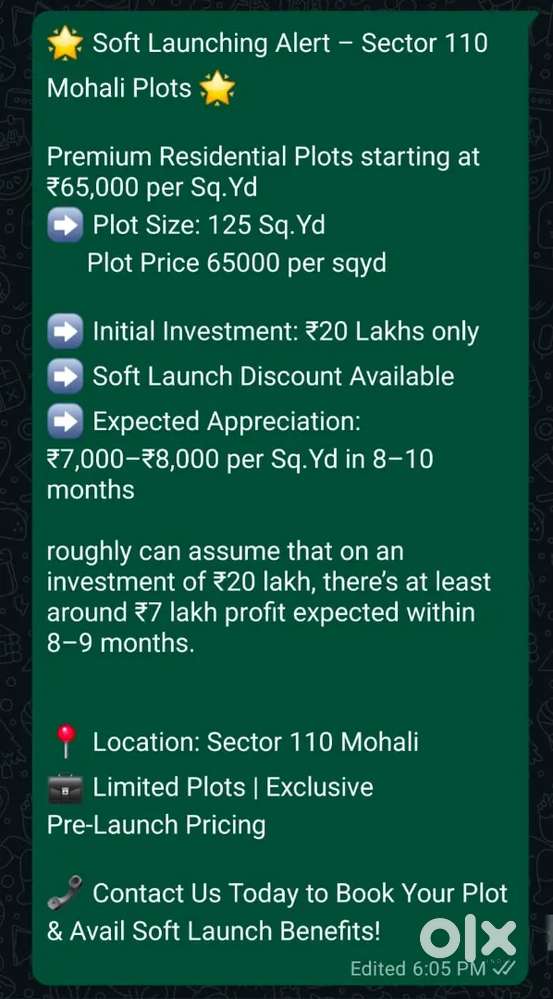 125sqyd plot In soft launch in sector 110 Mohali