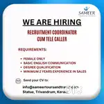 We Are Hiring – Recruitment Coordinator cum Tele Caller