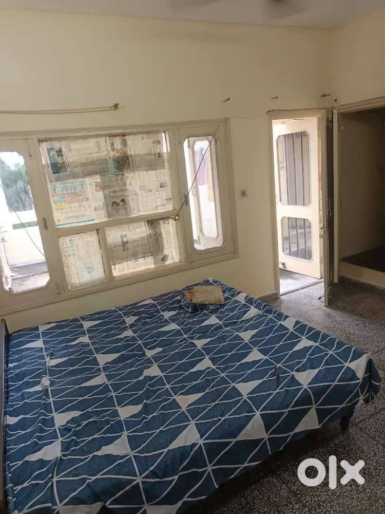 For single, one small room kitchen bath, single bed mattress fridge