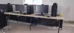 6-Seater Office Workstation/ Desk with Glass Partitions & Power Boards