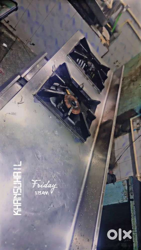 SS steel 2 burner stove brand new ss steel 1 month used