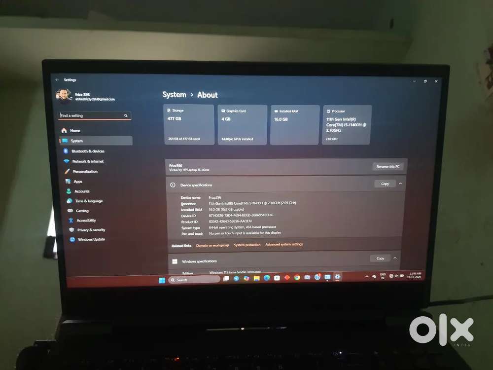 Hp victus urgently sale No exchanges