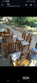 6 chair dining teak wood sagon
