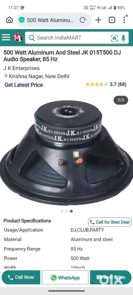 Dj speaker JK 500 wat