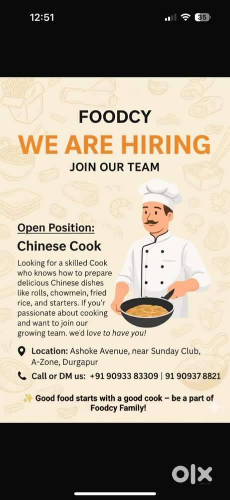 NEED A CHINESE COOK