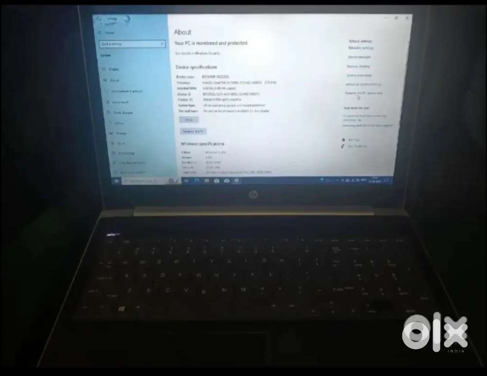 Hp I5 laptop window 10 inside