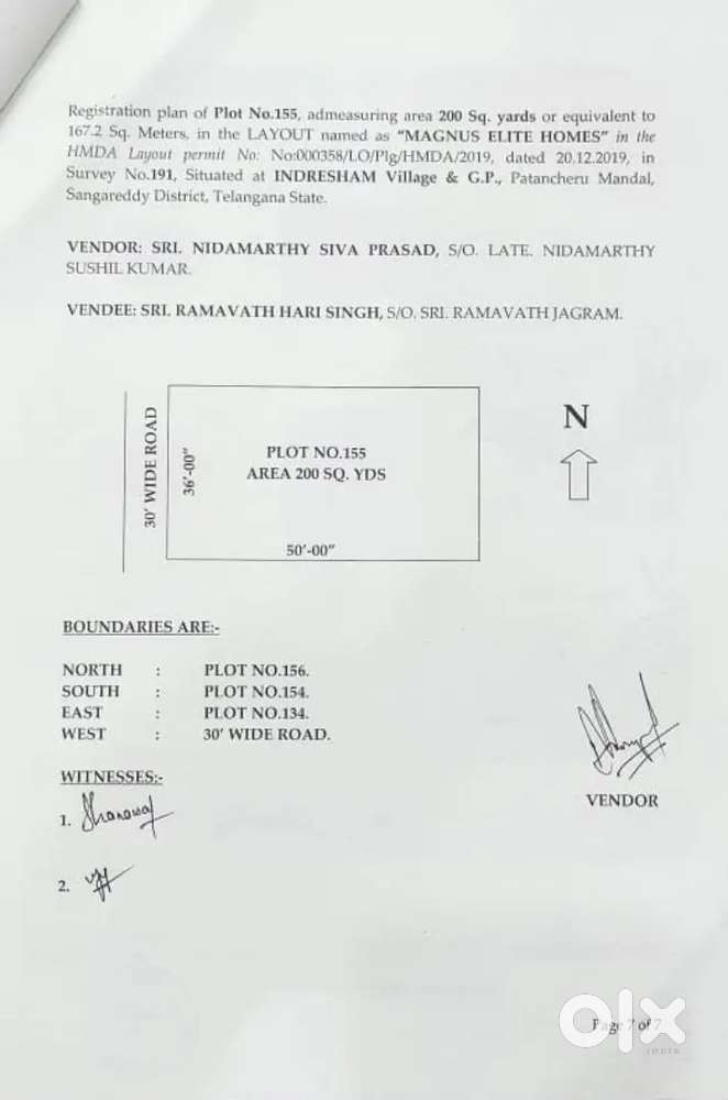 HMDA layout Immediate plot sale in Indresham