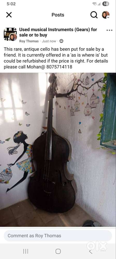 Rare antique double bass