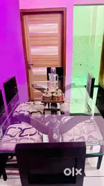 Stylish 6-Seater Glass Top Dining Table