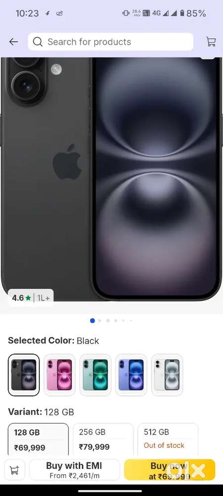 I phone 16 128gb black seal pack