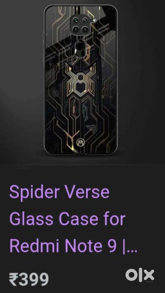 Redmi Note 9 Spiderman Spider Verse Theme Glass Phone Case