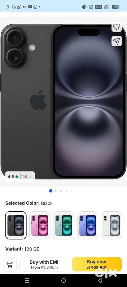 IPhone 16 black seal pack need money immediately