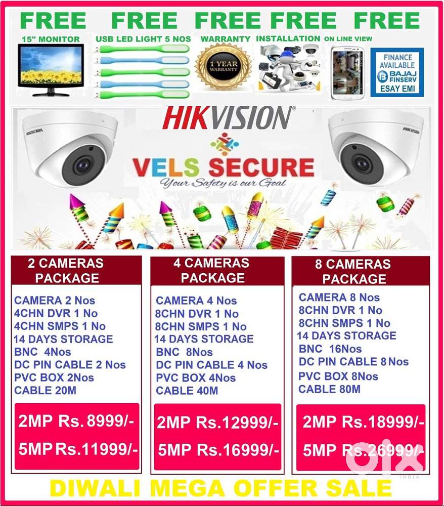 HIKVISION CCTV CAMERA 2MP   DAY & NIGHT     VISION    MEGA