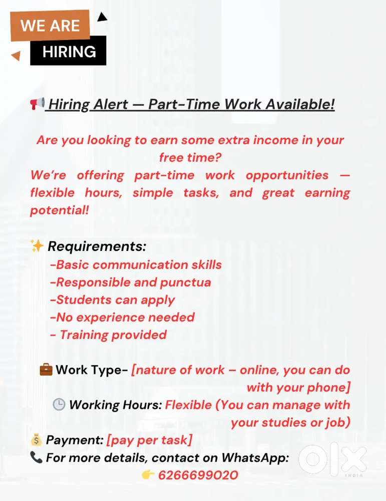 Part time work fo students