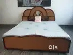 Handcrafted Solid Wood Bed with Mattress – Premium Quality & Comfort