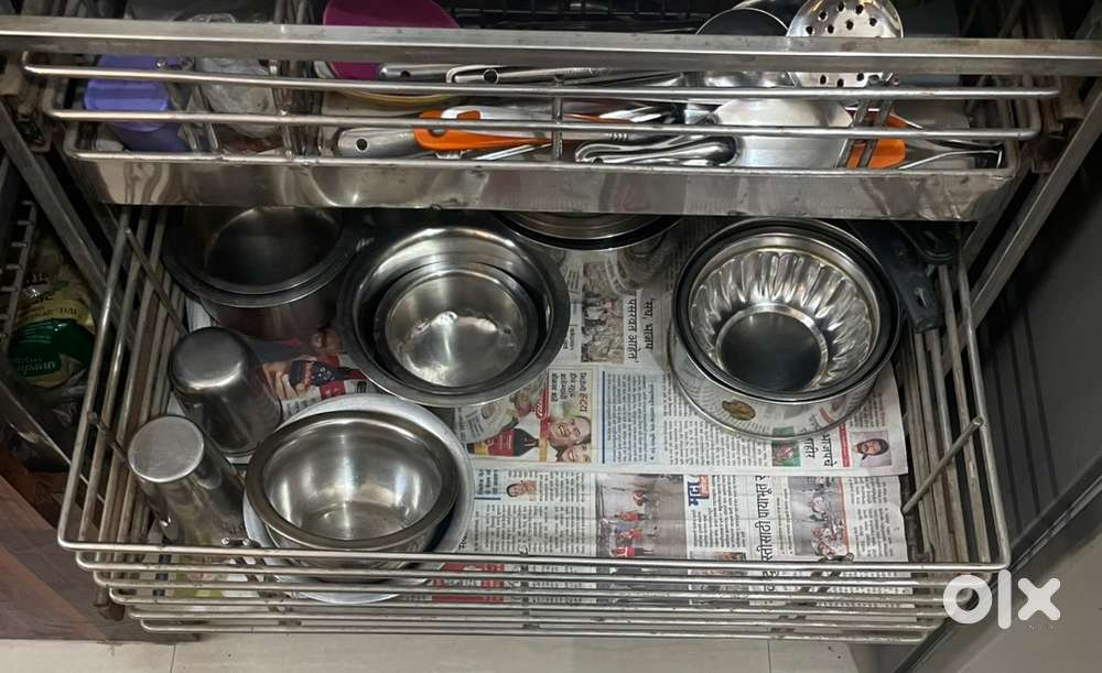 2 pcs. Kitchen steel trolley .