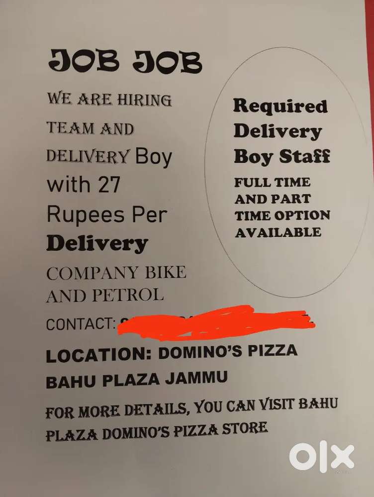 Job delivery boy bike and petrol