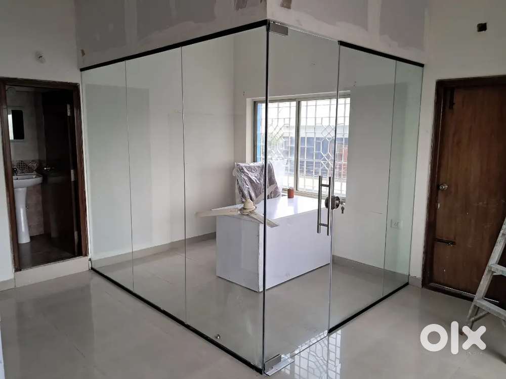 Toughened glass partition/cabin installation work