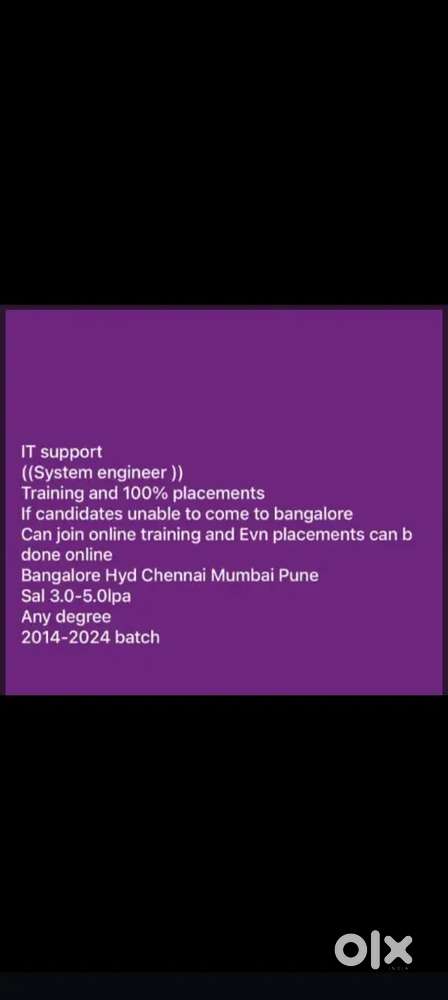 IT openings for freshers and experienced