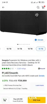 Segate 18tb Hard Disk