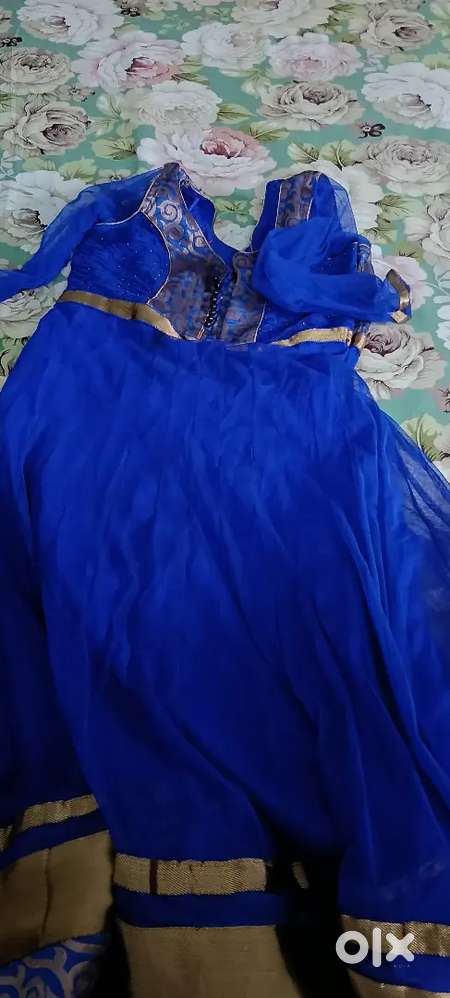 Anarkali blue colour suit
