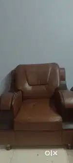 3+2 sofa set dark brown color