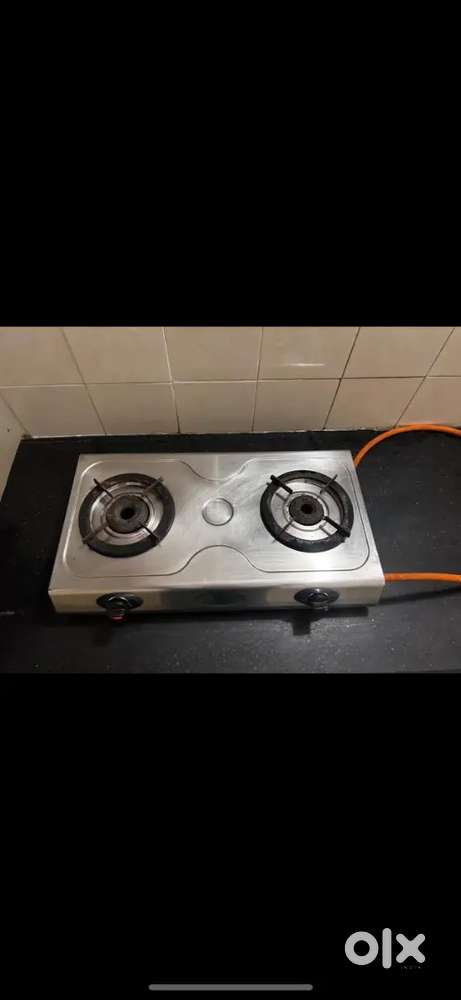 Stainless steel 2 burner stove (Including Gas pipe)