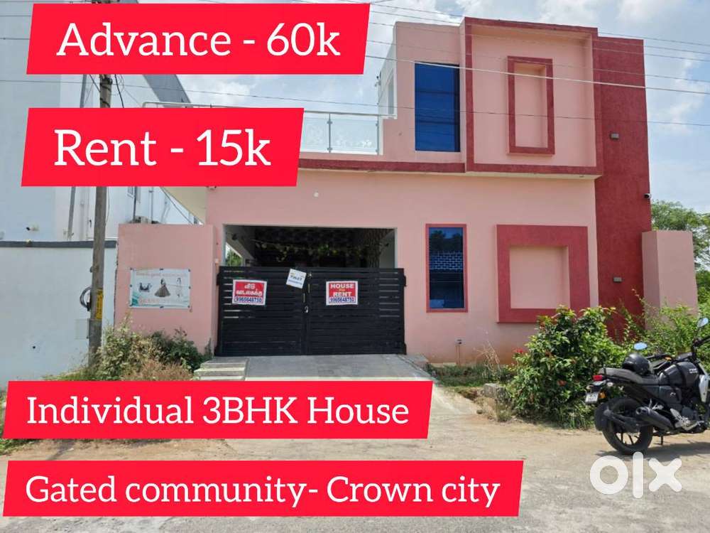 3BHK Individual House for Rent @15K