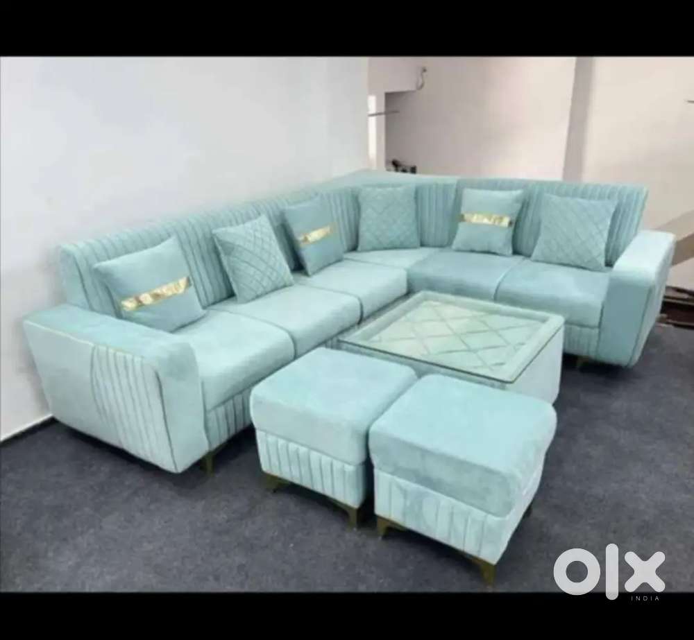NEW BEAUTIFUL L TYPE SOFA SET IN STRIPS MODEL