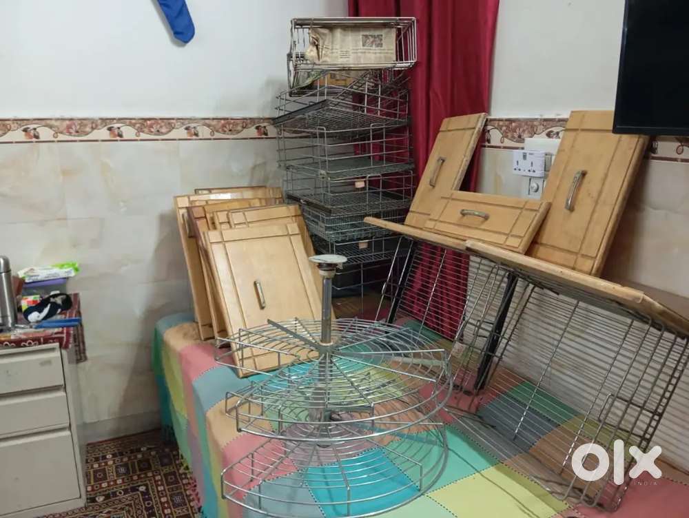 Kitchen Cabinet S.Steel Racks Teakwood Pallas Sagwan
