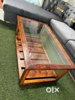 Solidwood glass top center table  /teapoy at low price