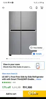 Lg fridge 687 liter side by side