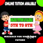 Online Tution Avalible For 5th to 8th Students