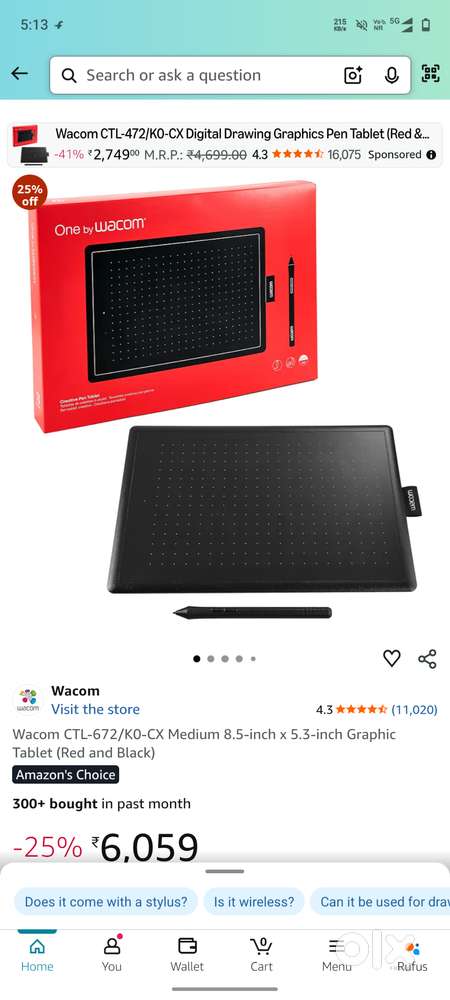 Pen tablet (large) for online teaching or Notes making