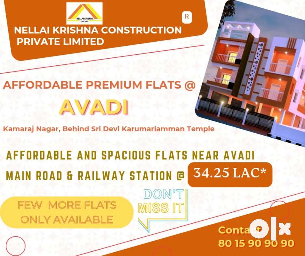 2bhk with balcony for sale at Avadi near Ponnu super market
