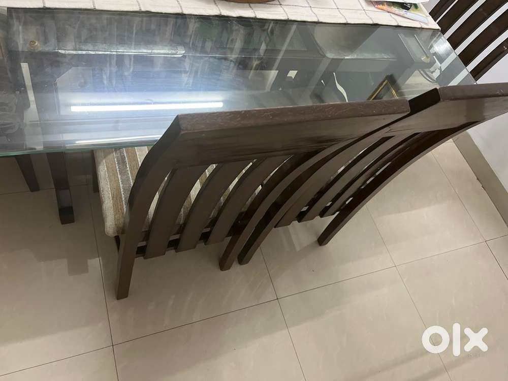 Dining table with six chairs