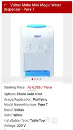 Voltas water dispenser for hot water,cold water and normal water