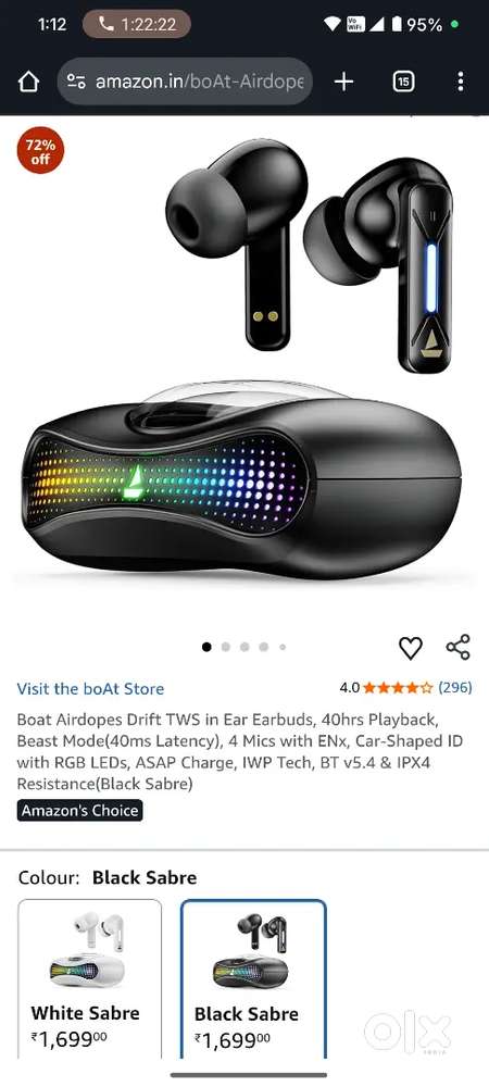 Boat air pods drift black
