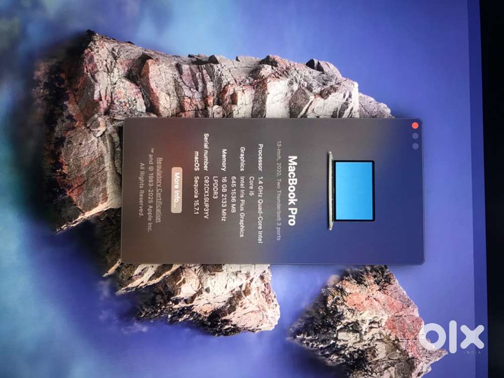 MacBook Pro 13 inch 16  256 gb storage