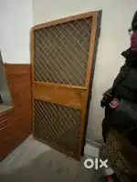 Heavy iron door for security with mesh