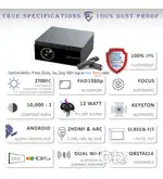 EGate O9 Pro Gold 16000 Lumens Projector
