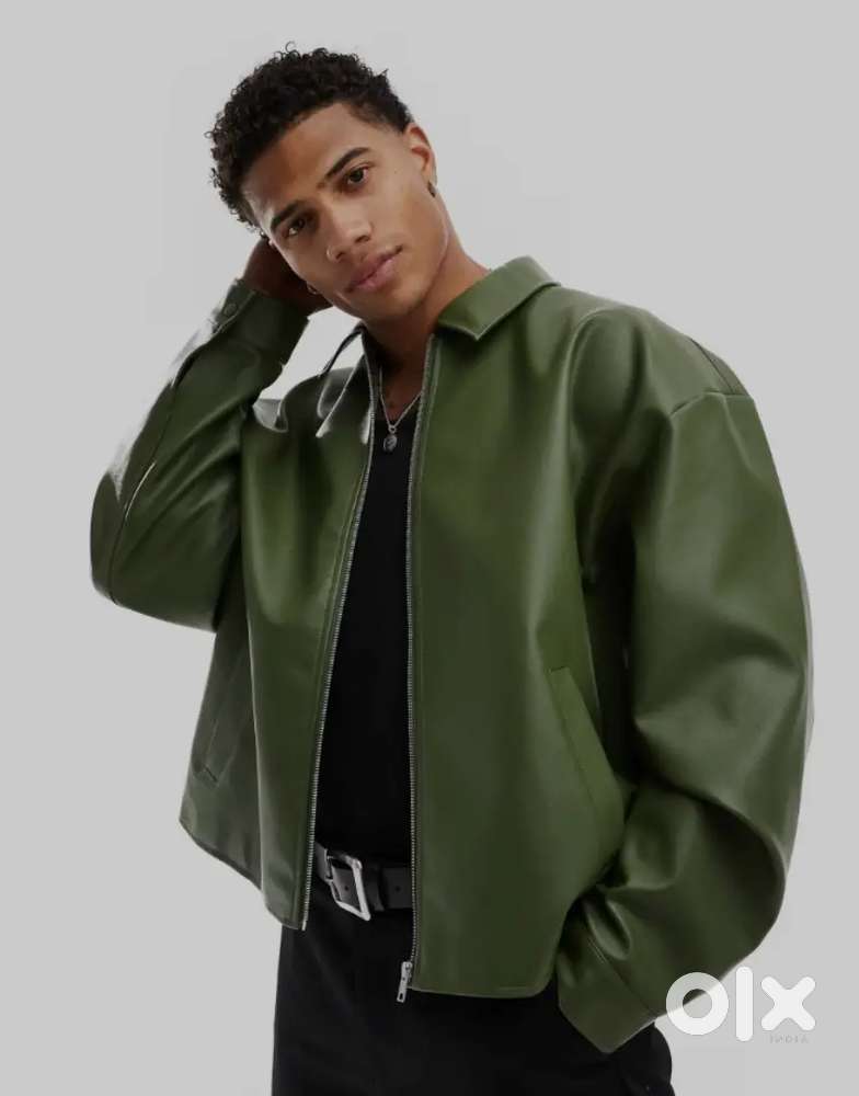 Faux Leather Jacket – Green  Exotix