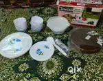 Complete kitchen dinner set Fiber + Brass Cookr with plate