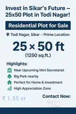 तोदी नगर Best area plot  विद्या भारती स्कूल के नजदीक शानदार प्लॉट