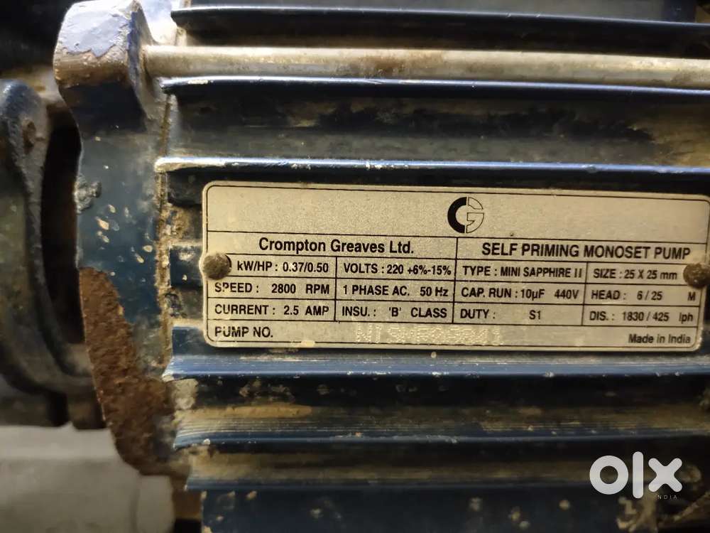Used Crompton Greaves Self-Priming Pump – ₹1500 – Good Condition